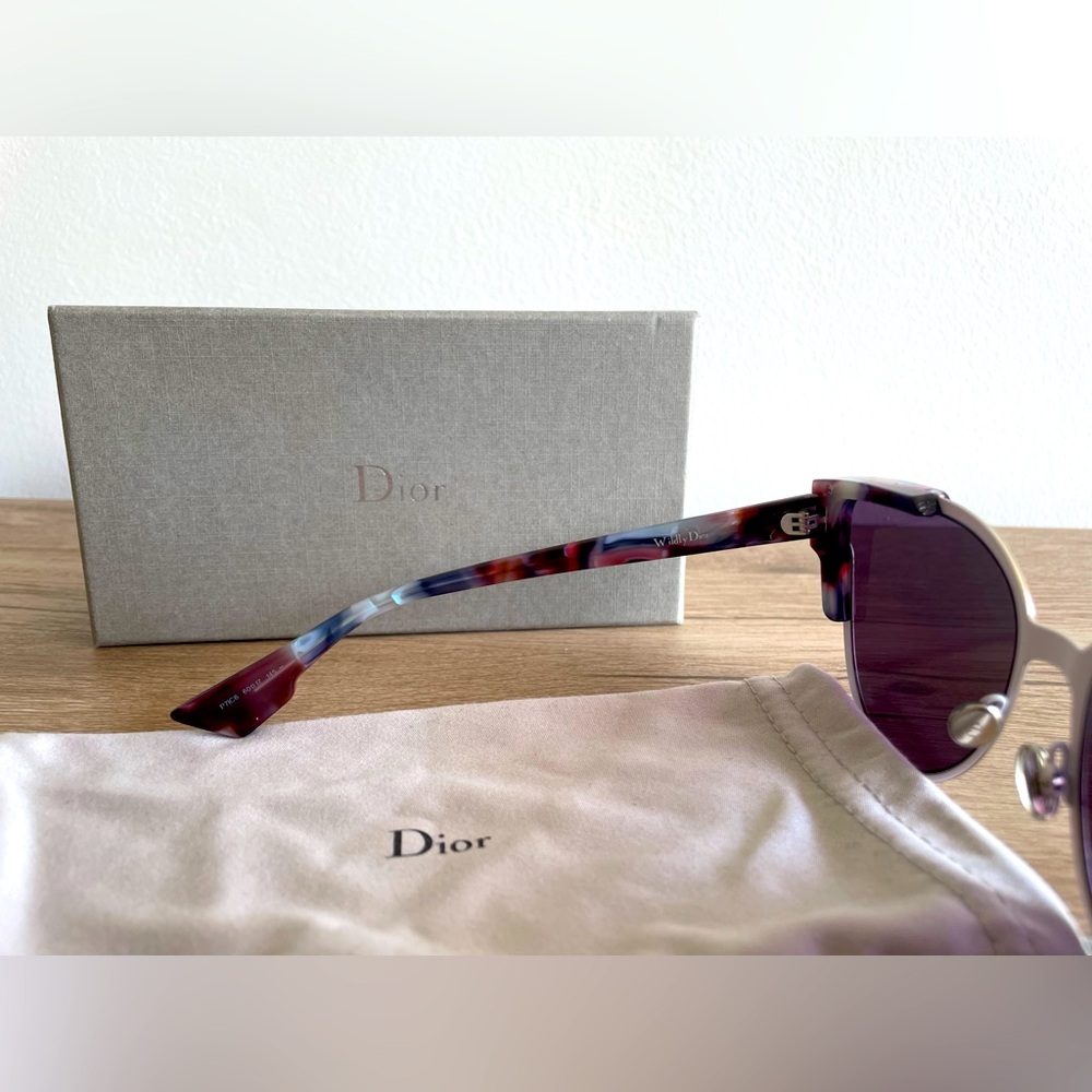 New! CHRISTIAN DIOR WILDLY DIOR HAVANA PINK/PURPLE SUNGLASSES AUTHENTIC - Picture 3 of 13